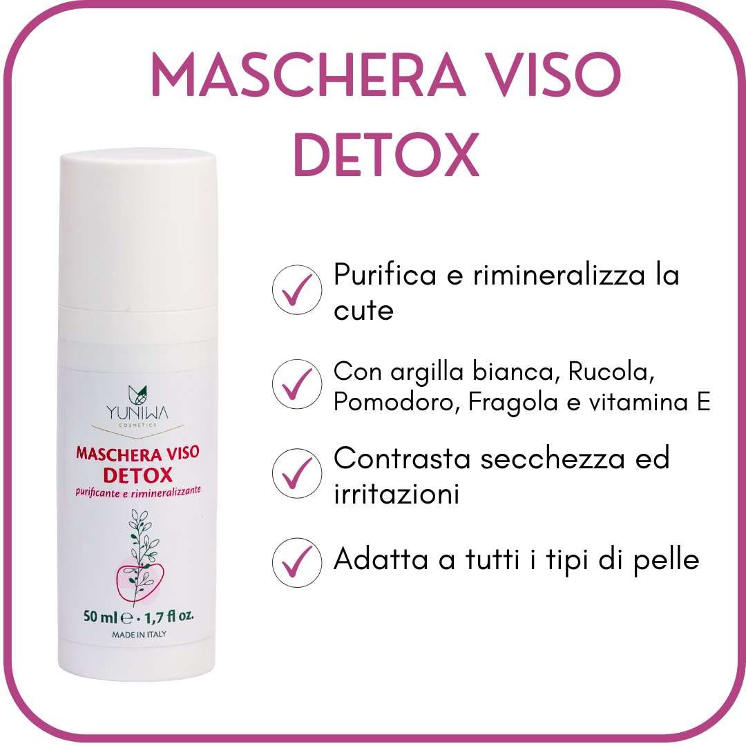 Maschera Viso Detox con Argilla Bianca - Yuniwa Cosmetics