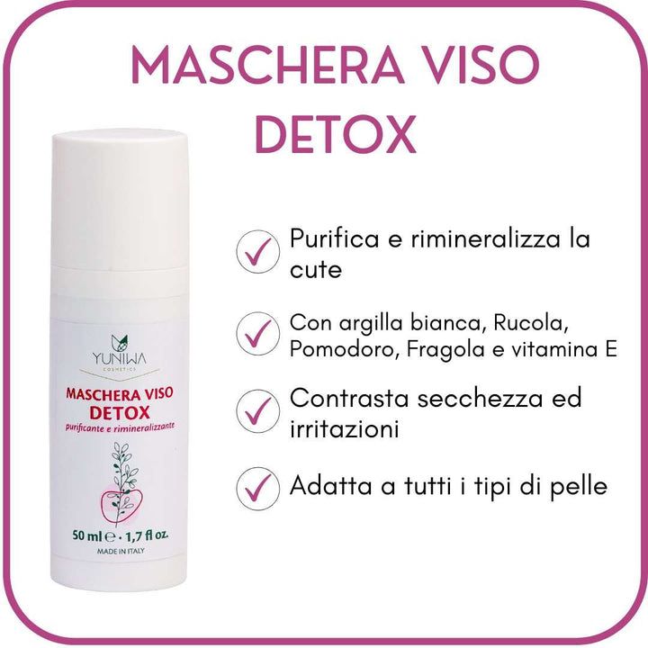 Maschera Viso Detox con Argilla Bianca - Yuniwa Cosmetics