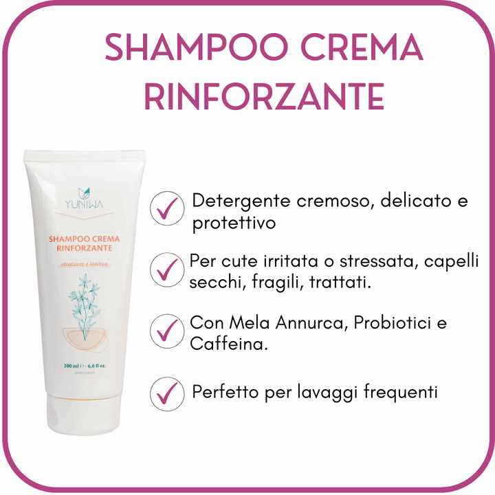 Shampoo Crema Rinforzante - Travel Size 50 ml - Yuniwa Cosmetics