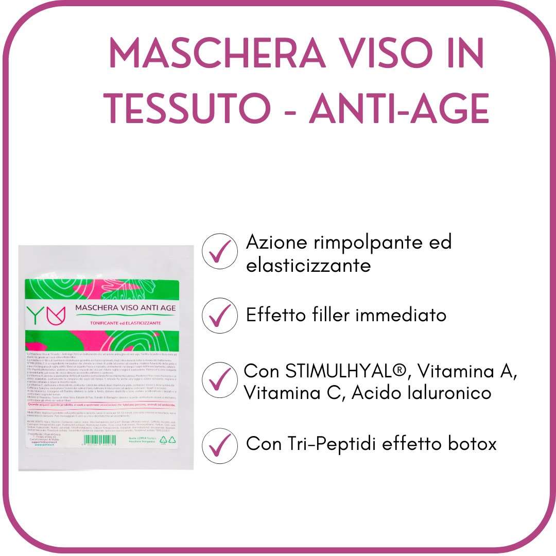 Maschera Viso in Tessuto - Anti-Age - Yuniwa Cosmetics