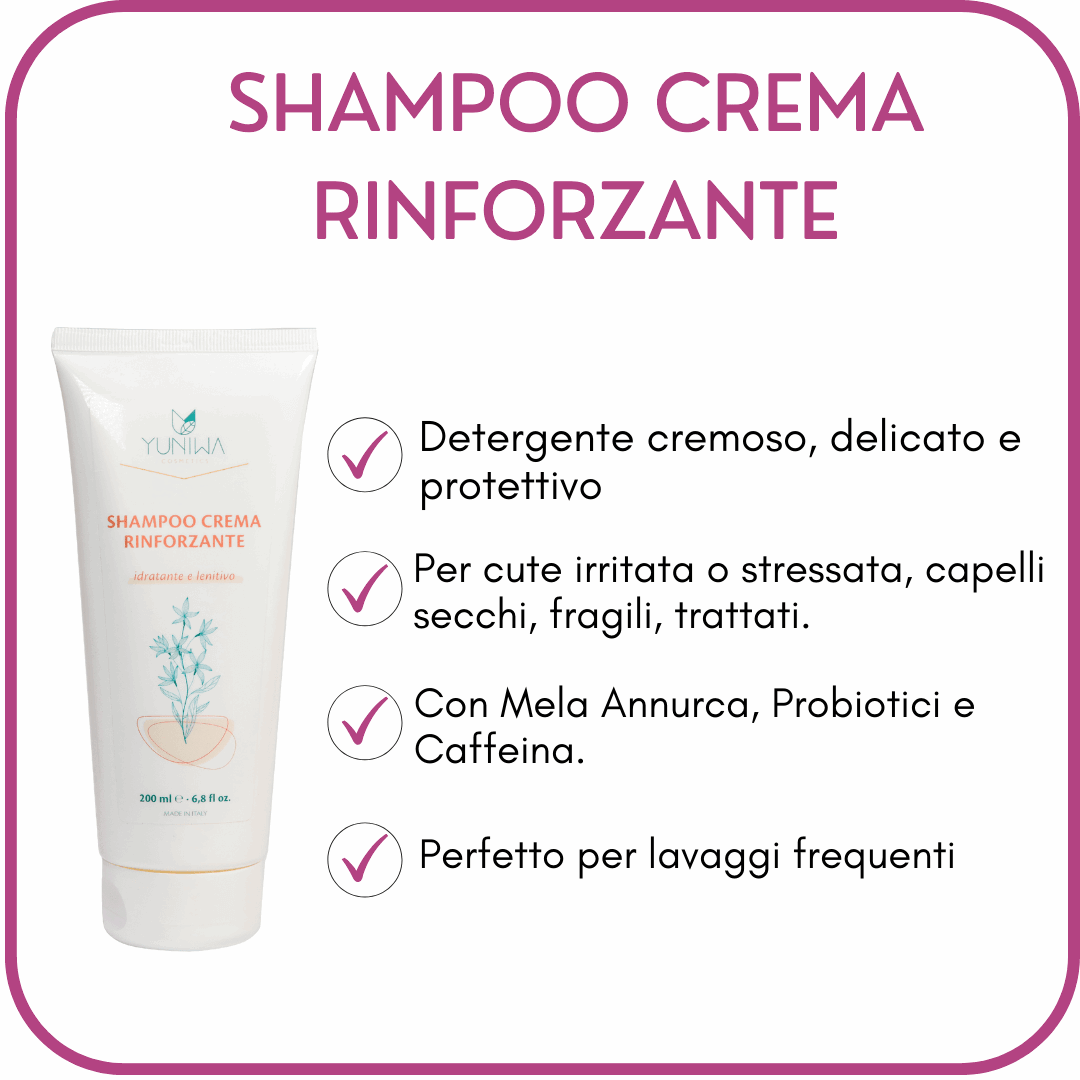 Shampoo Crema Rinforzante - Travel Size 50 ml - Yuniwa Cosmetics