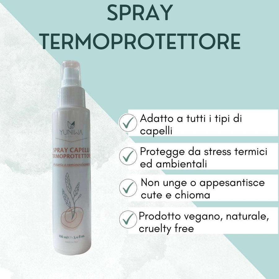 Spray Termoprotettore - Idratante e Remineralizzante - 100 ml - Yuniwa Cosmetics