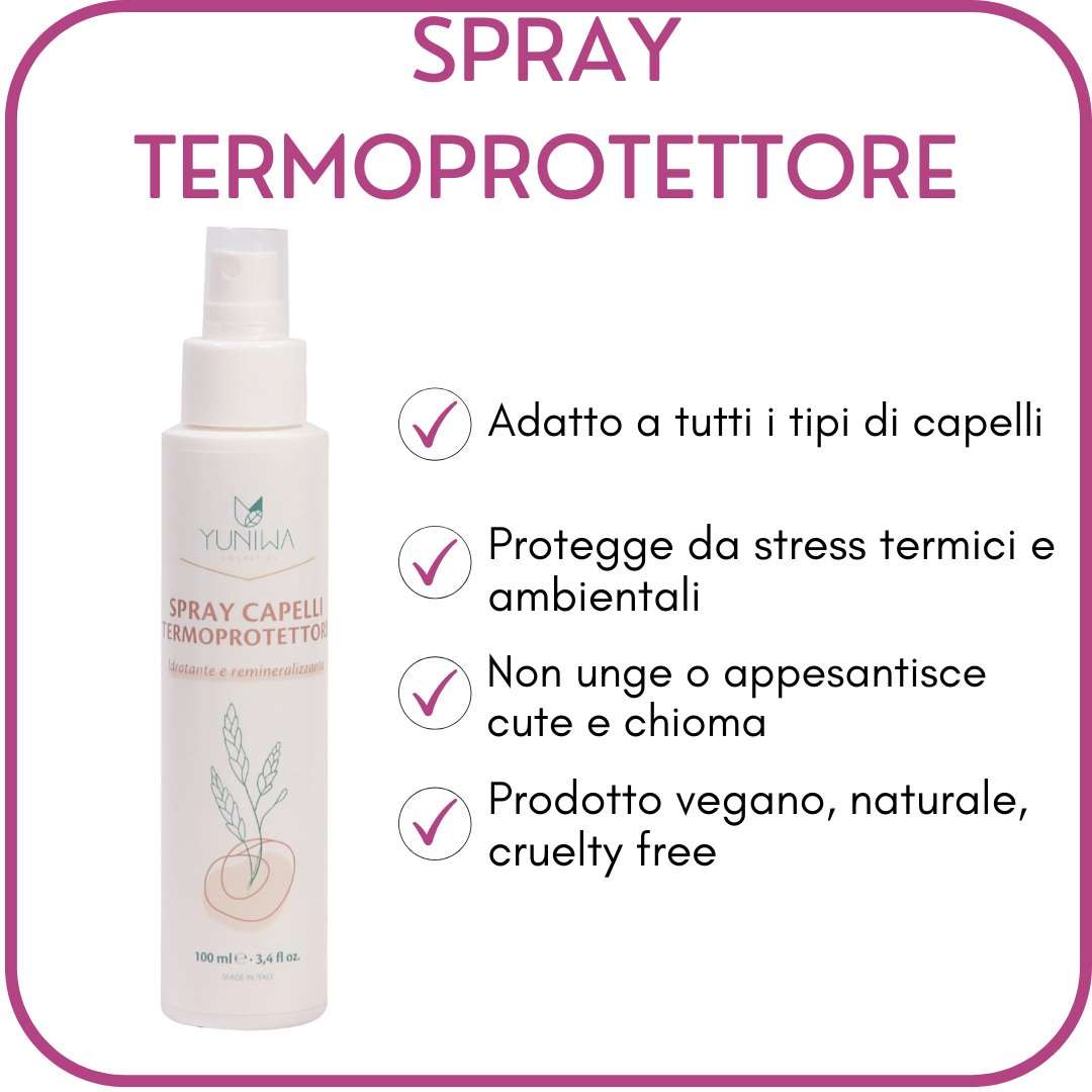 Spray Termoprotettore - Idratante e Remineralizzante - 200 ml - Yuniwa Cosmetics